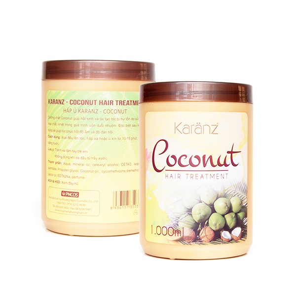Hấp dầu dưỡng tóc mềm mượt Karanz Hair Care Cream Coconut 1000ml