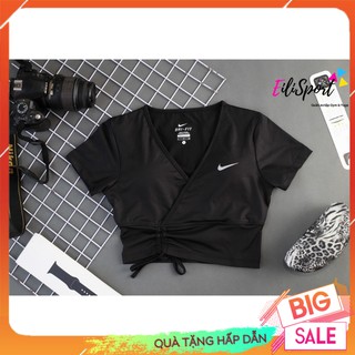 Áo thể thao croptop rút dây eo có mút gợi cảm