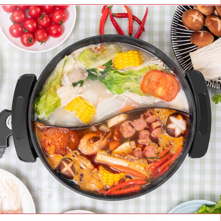 Nồi lẩu 2 ngăn đa năng uyên ương dung tích 6L tiện lợi