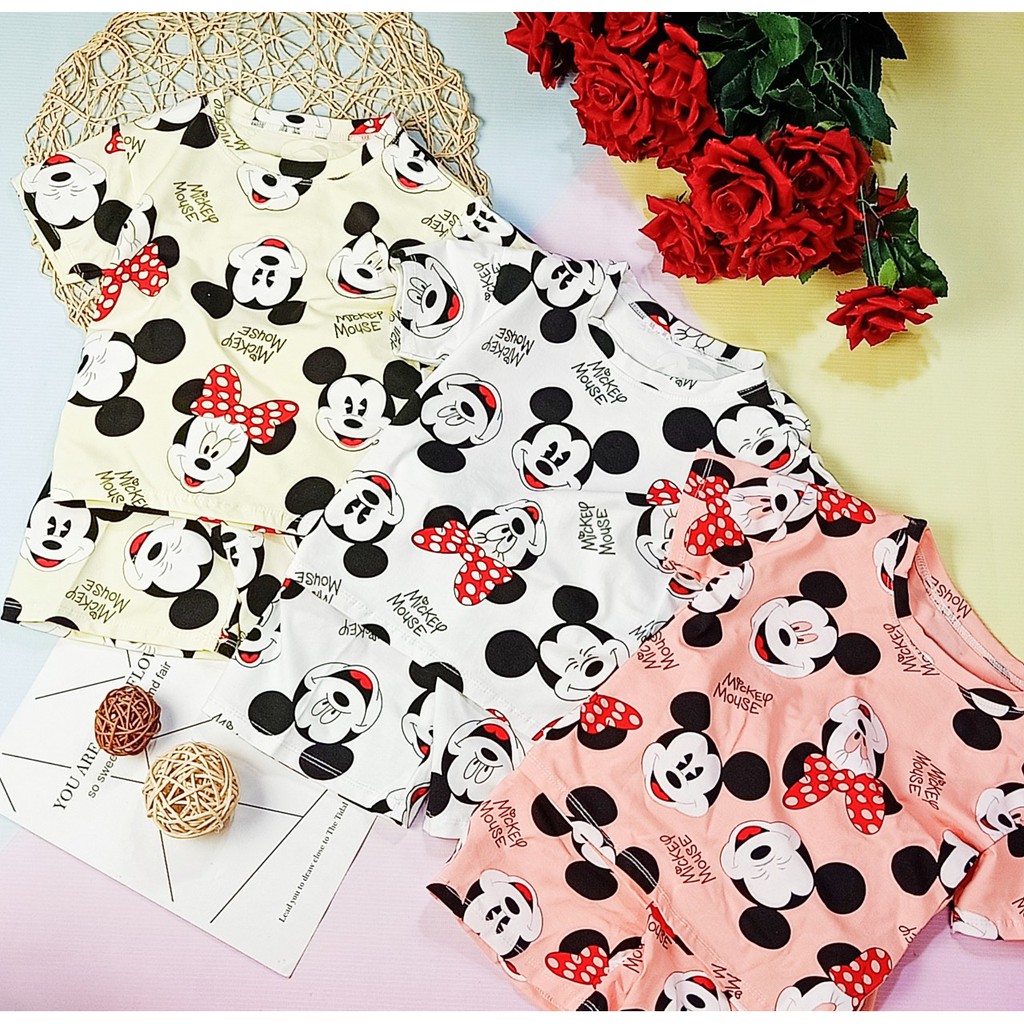 (COTTON 4C) BỘ ĐỒ NGẮN TAY MICKEY CHO BÉ SIÊU MỀM MÁT 8-40KG