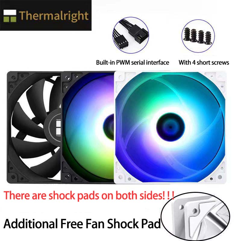 Thermalright Quạt Tản Nhiệt Cho Máy Tính C12C-S ARGB 120mm Trắng đen hỗ trợ 5V 3PIN đồng bộ hóa ánh sáng bo mạch chủ Quạt CPU 12cm im lặng 4PIN PWM