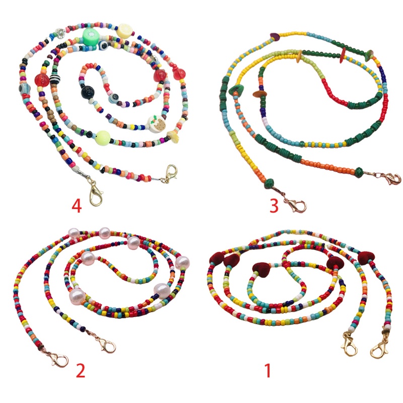 Dây Đeo Giá Đỡ Mắt Kính Xỏ Hạt Nhiều Màu Sắc Dùng Trang Trí