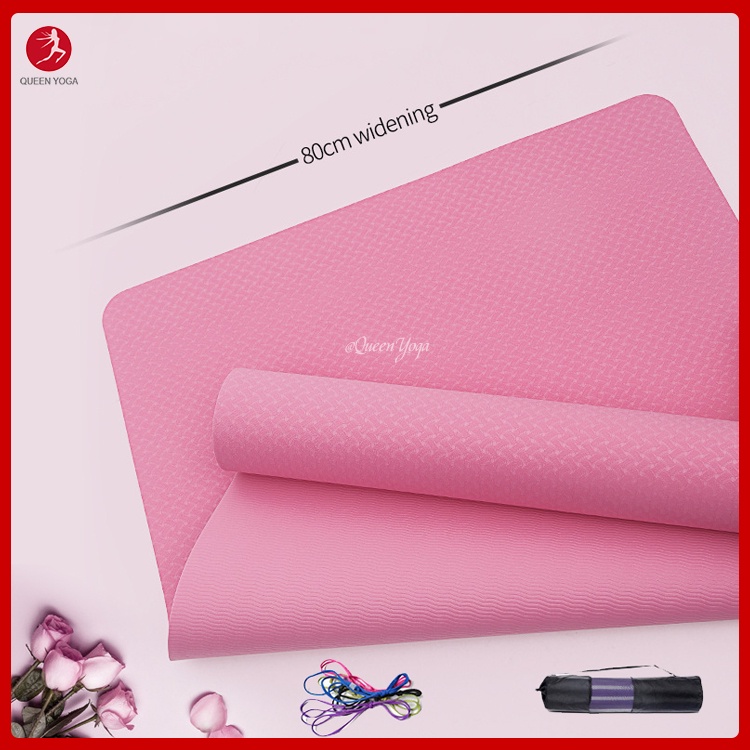 Thảm Tập Yoga/GYM SANFAN Loại Mở Rộng 183 x 80cm Dày 8mm Chống Trượt An Toàn Không Mùi Không Đau Khi Tập Yoga