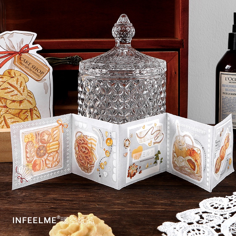 Bộ 40 Miếng Dán Trang Trí Sổ Tay Diy Hình Bánh Mì Dễ Thương