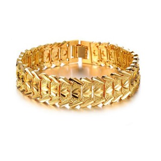 Lắc Tay Nam Mạ Vàng 24k Hoa Văn 5 Cánh