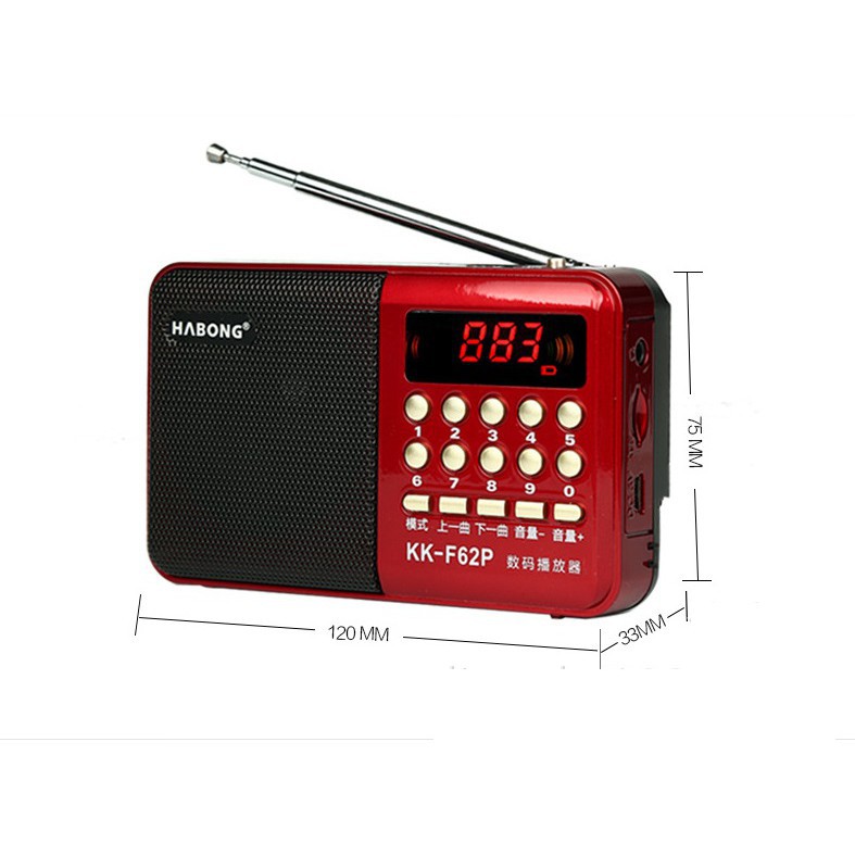 Máy nghe nhạc, mini MP3 FM radio kk-62 - 6152