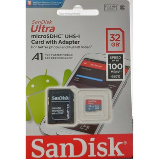 [ bảo hành 10 năm] Thẻ nhớ MicroSDHC SaDick Ultra 32G chuyên dụng Camera và điện thoại 100Mb/s
