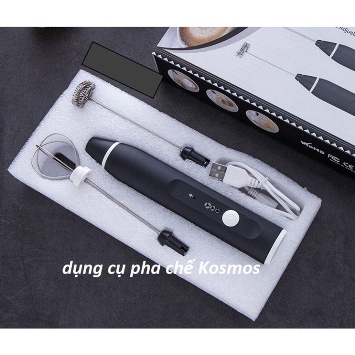 Máy đánh bọt cafe, tạo bọt sữa, làm cà phê bọt biển, cà phê trứng - có dây sạc điện BẾP NHÀ BEAR