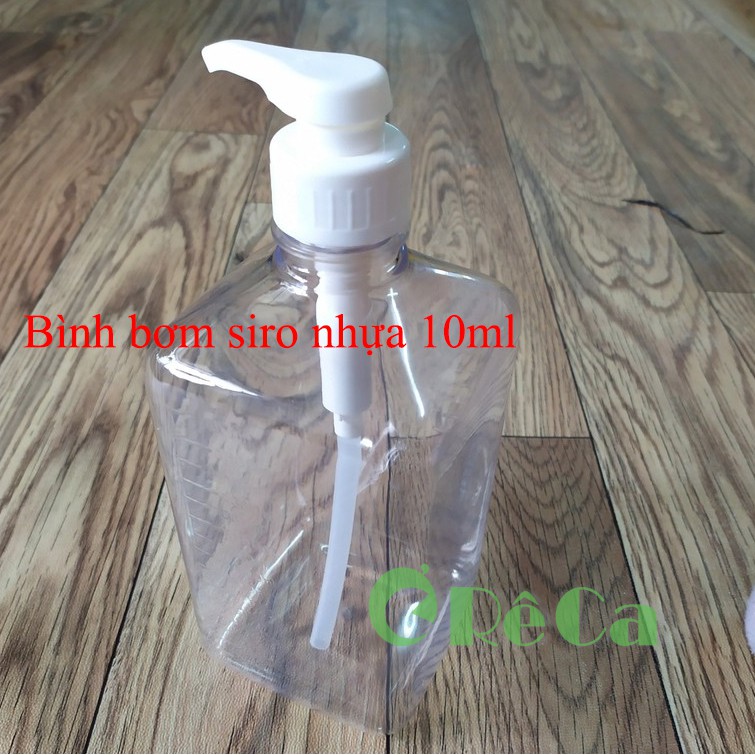 Bình bơm Siro nhựa - Bình bơm siro Thủy tinh có vòi định lượng 10ml - Bình Pump - Dụng cụ pha chế TV