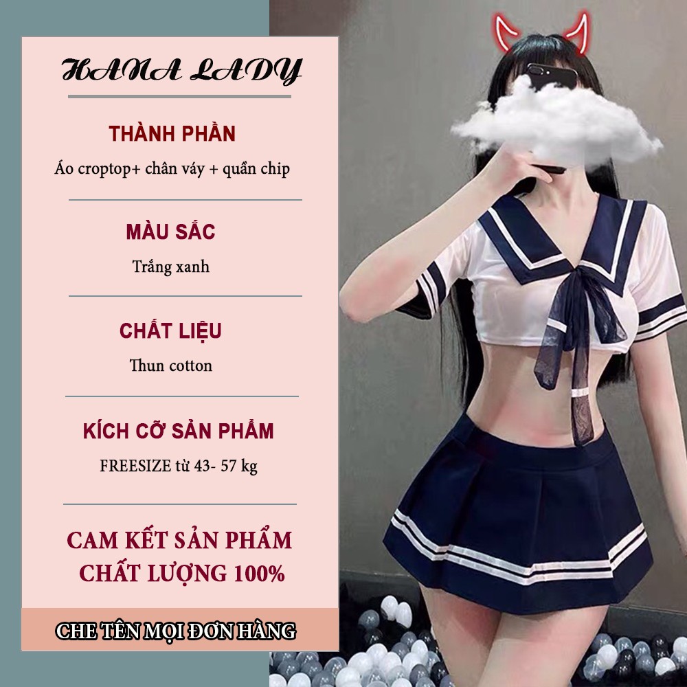 Bộ đồ ngủ nữ -Cosplay nữ sinh học sinh quyến rũ gợi cảm siêu sexy chất liệu cotton mềm mịn C010