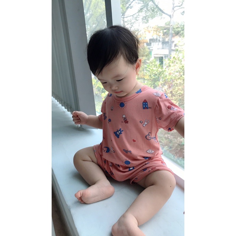 (Rẻ Nhất Tphcm) Đồ Bộ Thun Lạnh Ngắn Tay Minky Mom Cho Bé Trai Bé Gái