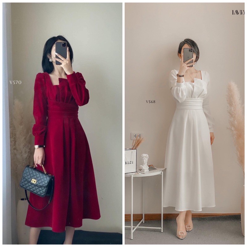 Đầm nữ dự tiệc dáng xoè  , Váy trắng dáng dài công chúa kỷ yếu , du lịch , dự tiệc cưới  YANSOO