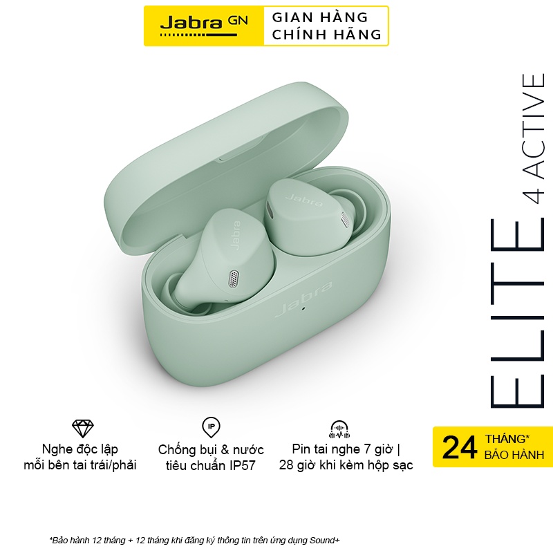 [Mới Nhất] Tai Nghe True Wireless Jabra Elite 4 Active | Chống Ồn Chủ Động| IP57| Monomode | Hàng Chí