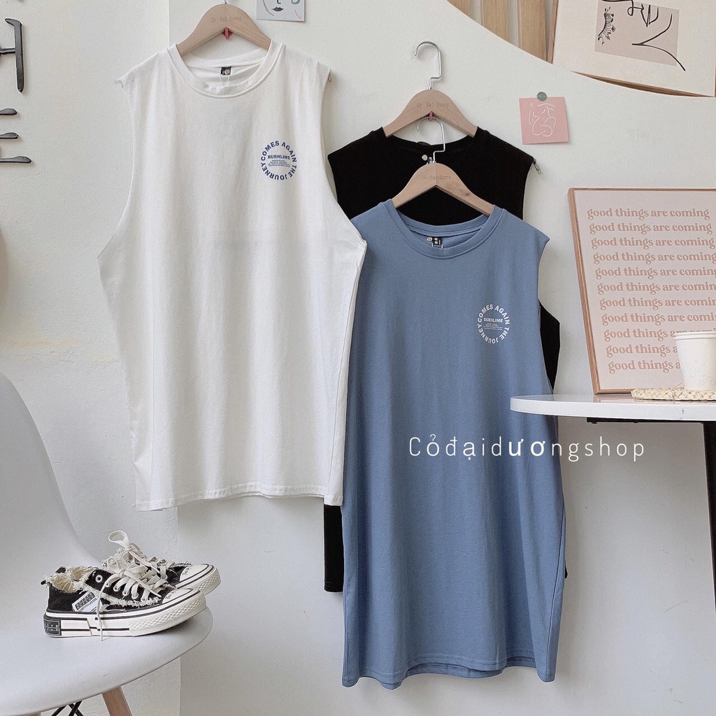 Váy Tanktop Nữ Thun comes - Đầm ba lỗ dáng suông form rộng dễ mặc, phong cách bánh bèo, nữ tính | BigBuy360 - bigbuy360.vn