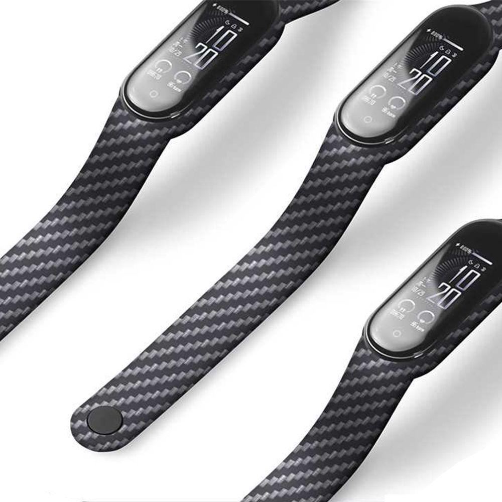 Dây Đeo Thay Thế Bằng Sợi Carbon TPU Cho Xiaomi Mi Band 6 5 4 3