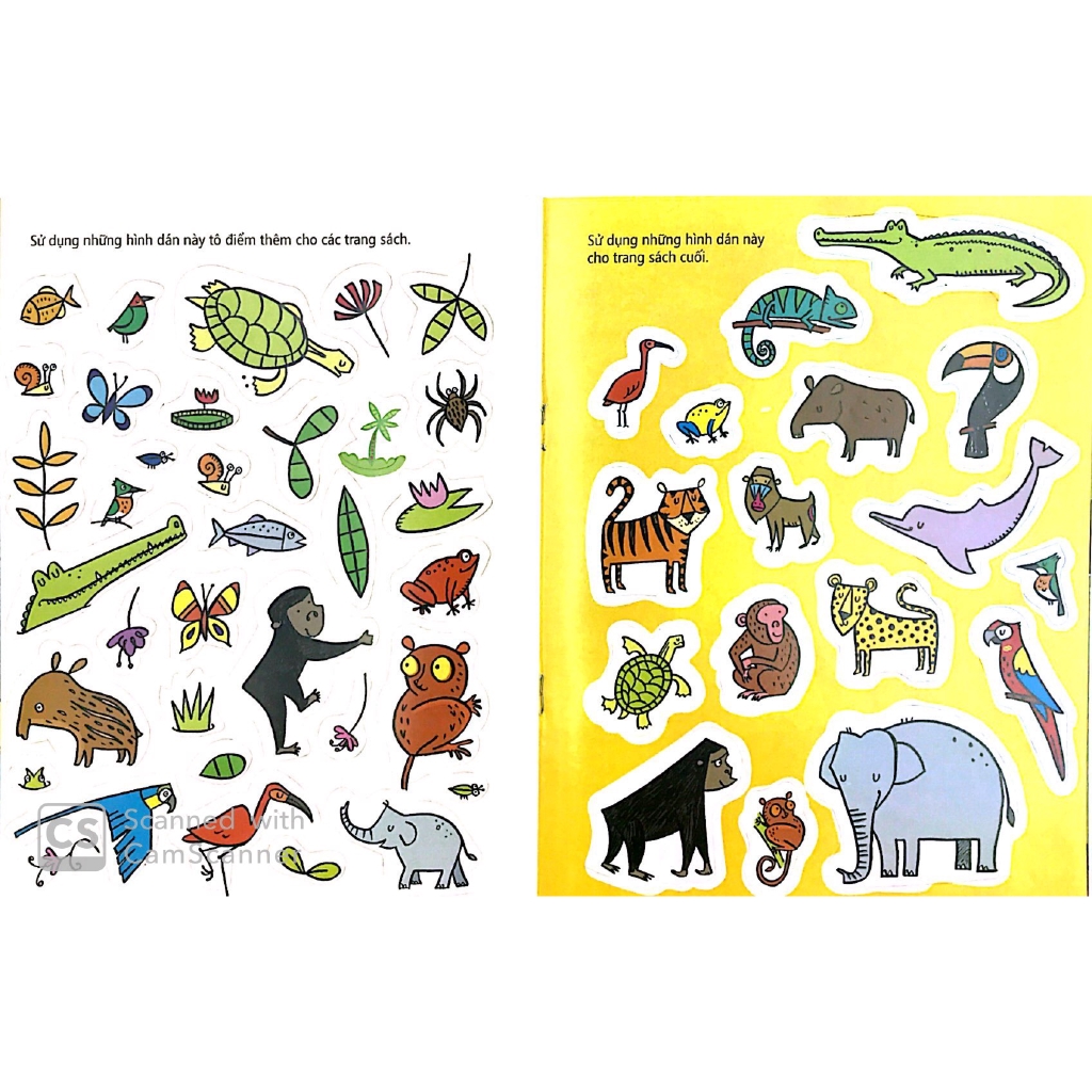 Sách - Tô Màu Bóc Dán - Rừng Nhiệt Đới - Jungle