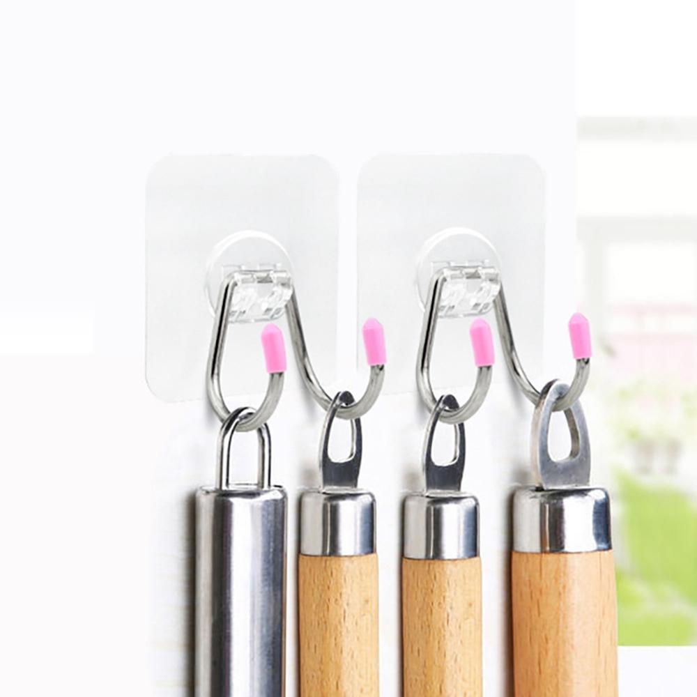 Set 5 / 10 Móc Treo Đồ Dán Tường Tự Dính Chống Thấm Nước Tiện Lợi