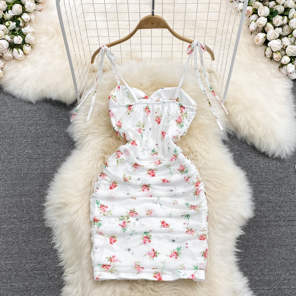 🌸Hàng Order🌸 Váy Đầm Body 2 Dây Hoa Nhí Nhún Ngực Trẻ Trung Nữ Tính🌸Hàng Quảng Châu