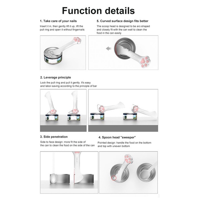 Muỗng múc đồ ăn đóng hộp đa năng cho thú cưng