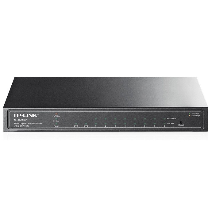 Bộ Chia Mạng, Thiết Bị Chuyển Mạch Swich 10 cổng Gigabit TL-SG2210P, 8 cổng PoE+ - Bảo Hành Chính Hãng 36 Tháng