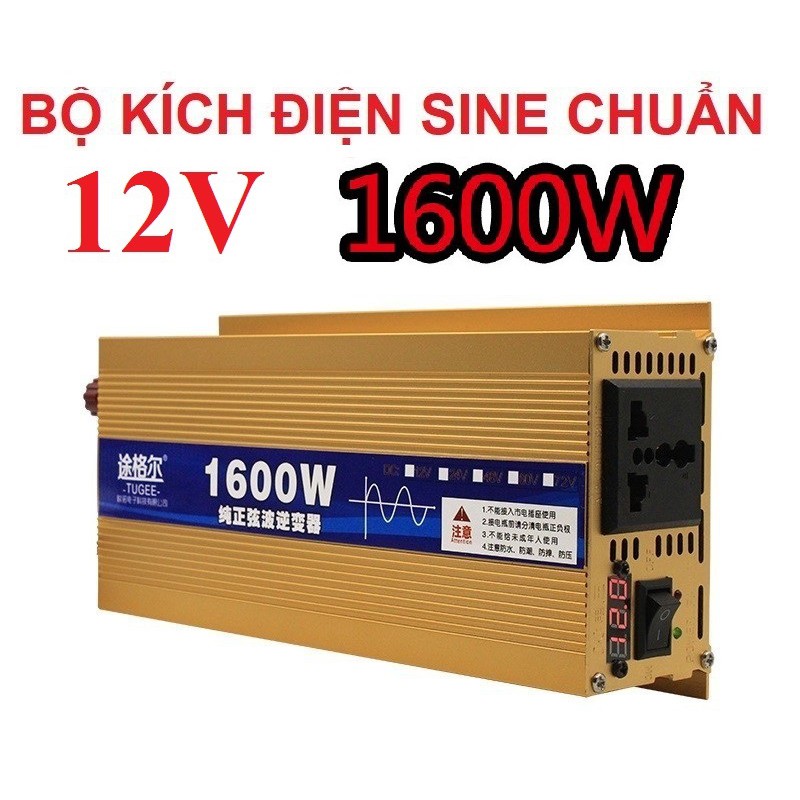 Bộ đổi nguồn 12V/24V 220V 1600W sin chuẩn - Inverter 1600W sine chuẩn