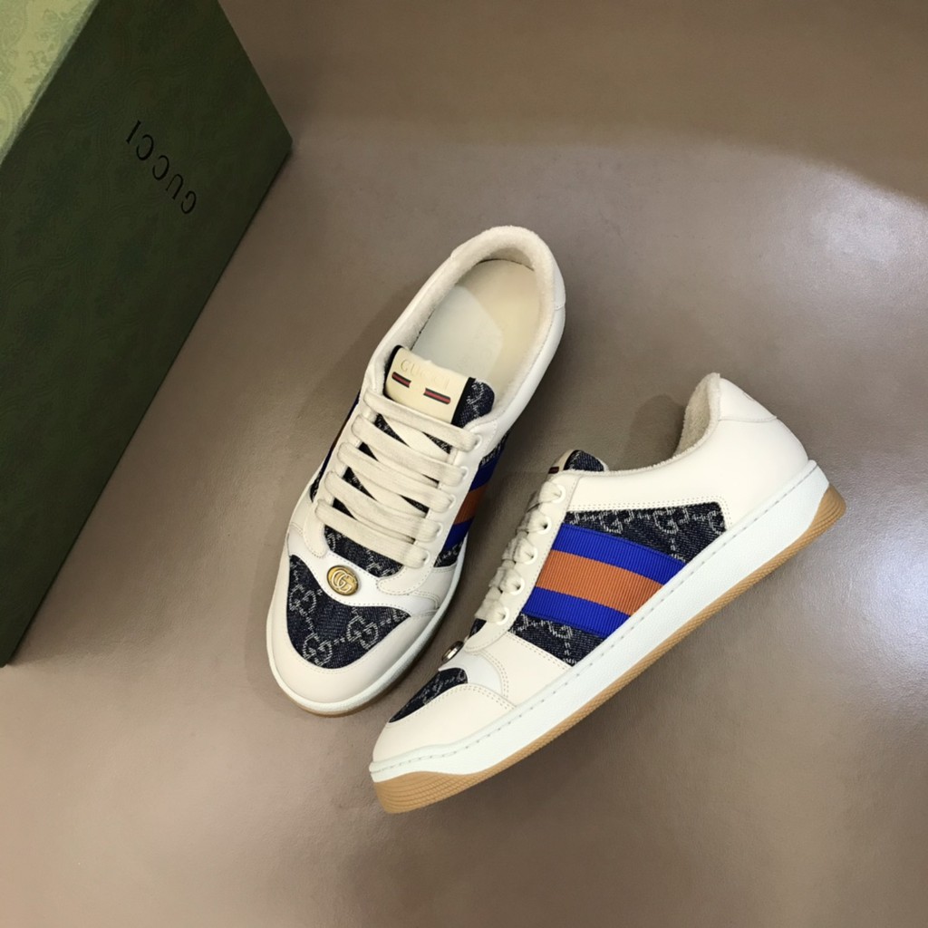 Giày sneakers nam da thật GUCCI GG GC thiết kế cổ điển, nhẹ nhàng