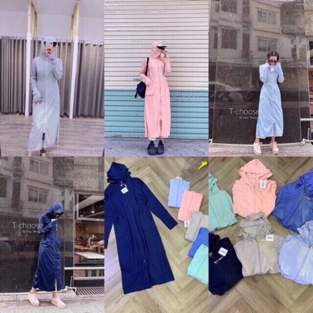 (Chọn màu) Áo chống nắng toàn thân 2 lớp size M - L - XL