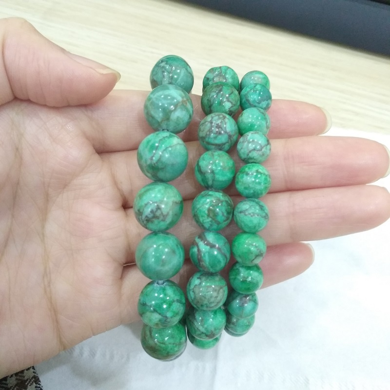 Vòng Tay Chuỗi Hạt Đá Khoáng Ngọc Lam Tự Nhiên