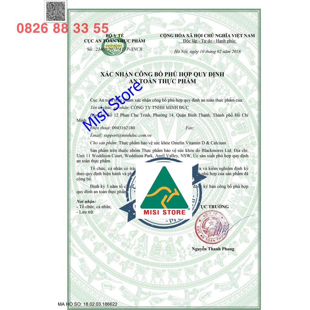 (Tem Chemist) Canxi Ostelin 130v, 180v của úc | Thế Giới Skin Care