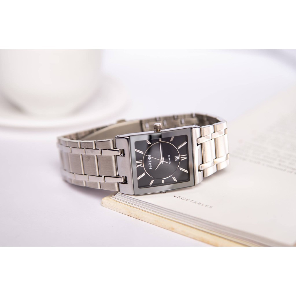 Đồng Hồ Nam HALEI 564M Cao Cấp Mặt Vuông Lịch Lãm Dây Bạc Mặt Đen | BigBuy360 - bigbuy360.vn
