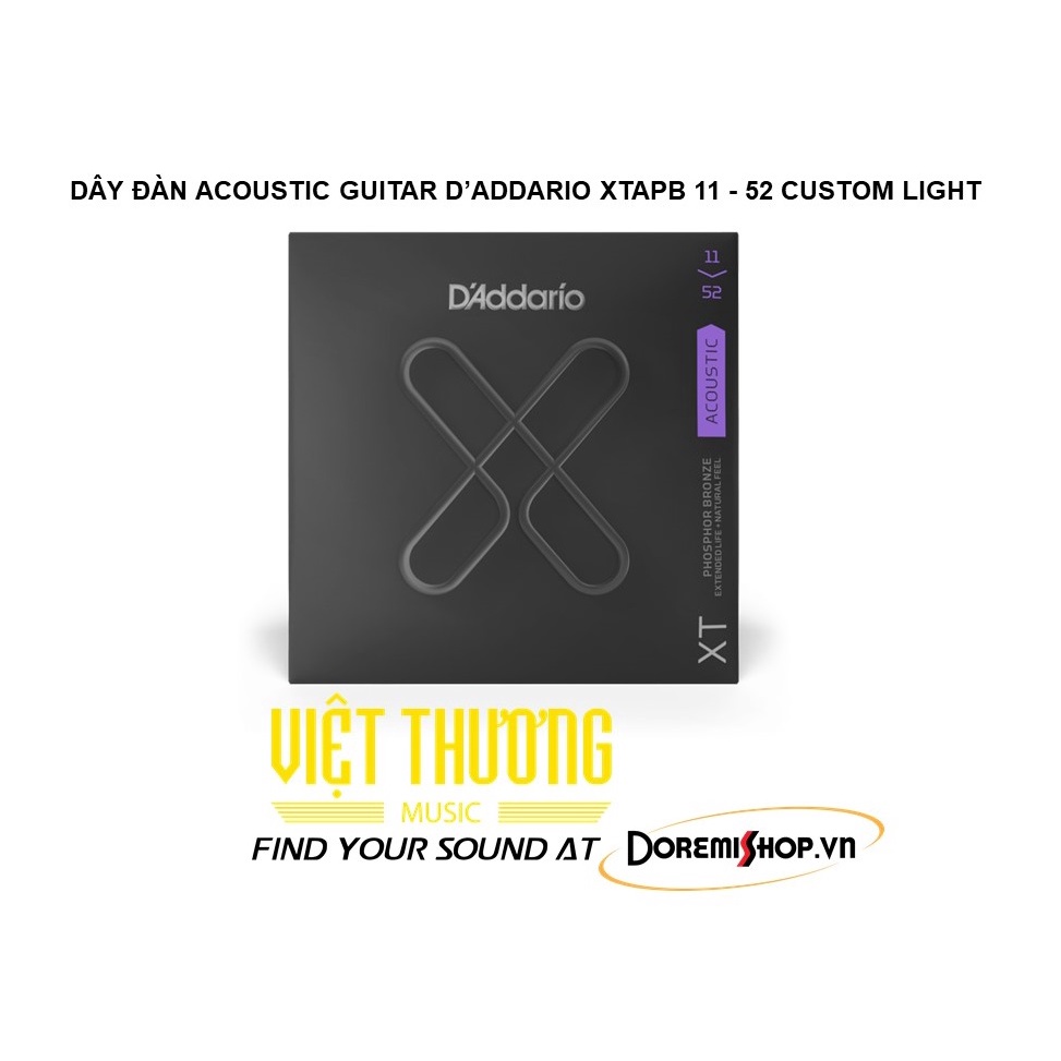 DÂY ĐÀN ACOUSTIC GUITAR D’ADDARIO XTAPB 11 - 52 CUSTOM LIGHT