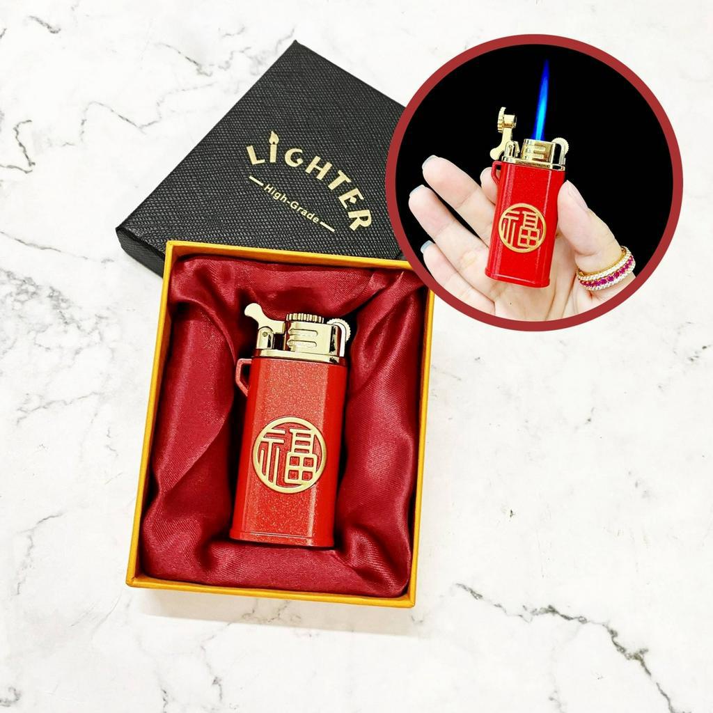 FREESHIP - bật-lửa-hộp-quẹt gaz đá rãnh tay CHIEF CF220F chữ PHÚC kim loại