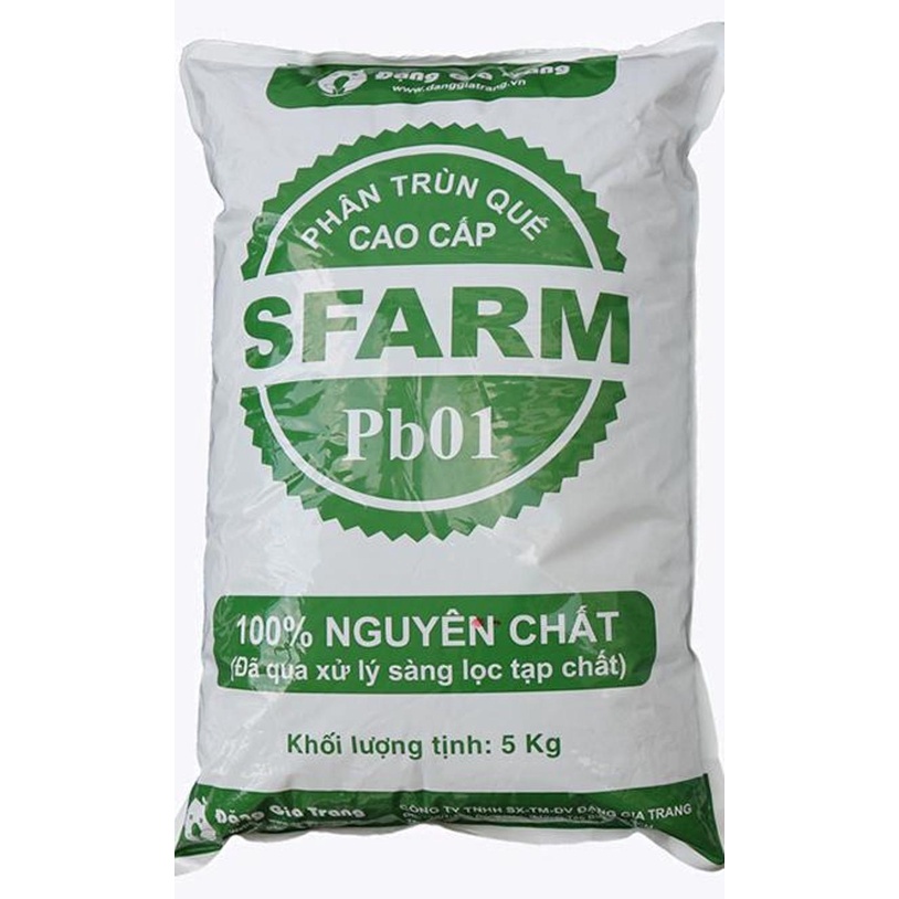 5kg Phân Trùn Quế 100% nguyên chất SFARM PB01 dạng bột_Phân trùn đặng gia trang bón cho rau sạch, kiểng lá và hoa hồng