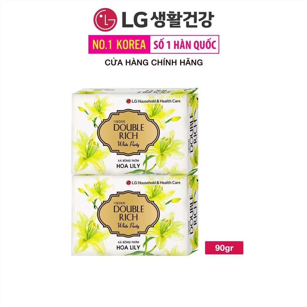 Bộ 2 xà phòng thơm Double Rich Lily White Purity Soap 90g/xà phòng