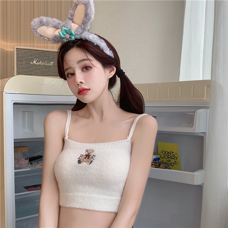 Cocory vn Áo Hai Dây Dáng Ôm Phối Ren Quyến Rũ Cho Nữ