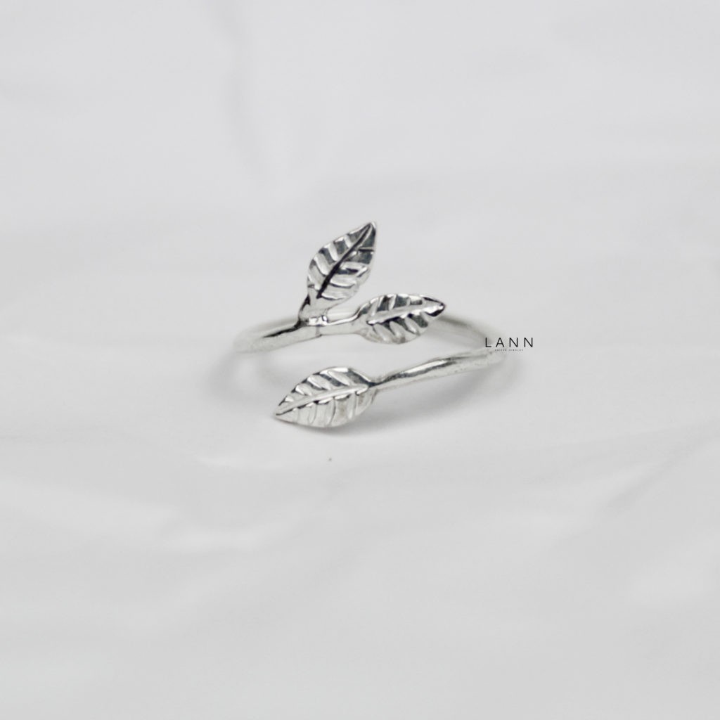 Nhẫn 3 lá mở BẠC S925 LANN R064