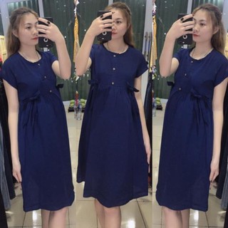 Váy bầu thiết kế 01 (Nơ eo xinh) ་ '