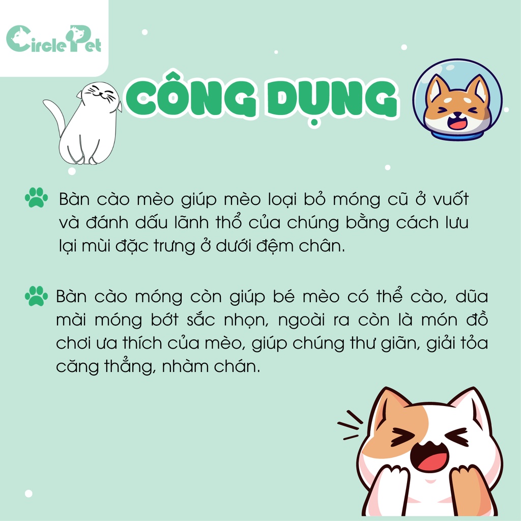 Bàn Cào Móng Cho Mèo ICLE Hình Lượn Sóng Nhỏ Gọn - Circle Pet