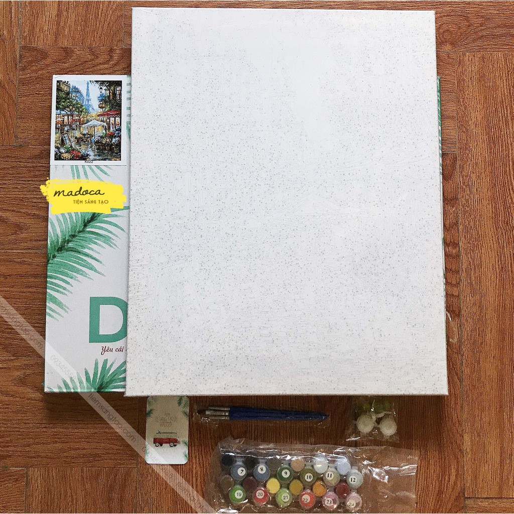 Tranh tô màu số hóa Madoca có khung 40x50cm Paris lãng mạn T442