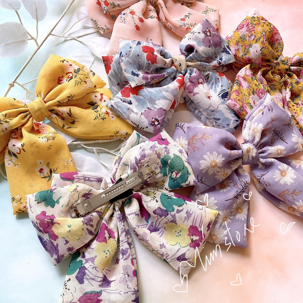 KẸP TÓC NƠ TIỂU THƯ, VOAN HOA CÚC NHÍ, 3 TẦNG NƠ THỜI TRANG NỮ HOT TREND ULLZANG