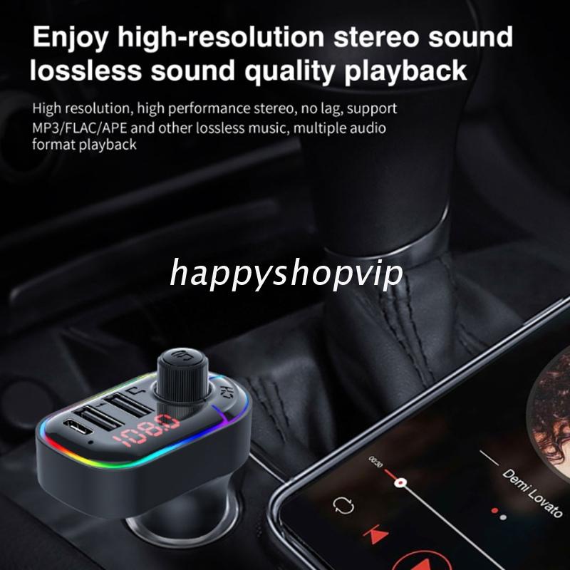 HSV Handsfree Car Kit MP3 Player FM Transmitter Car Autos Dual USB Charger Bluetooth-compatible 5.0 Wireless FM Transmitter