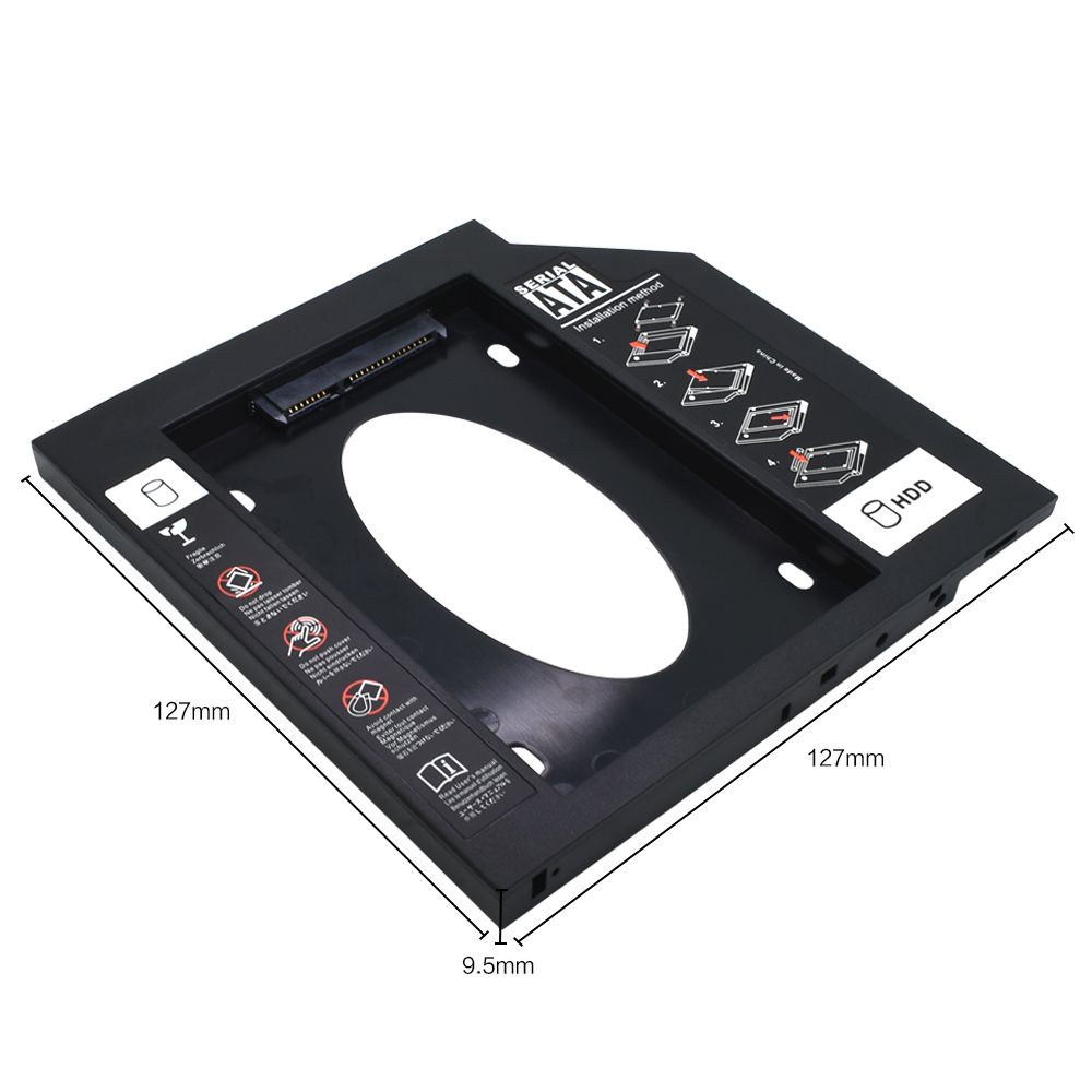 Khung nhựa chuyển đổi ổ cứng Optibay HDD 9.5mm Sata 3.0 SSD sang CD-Rom DVD 2.5&quot;