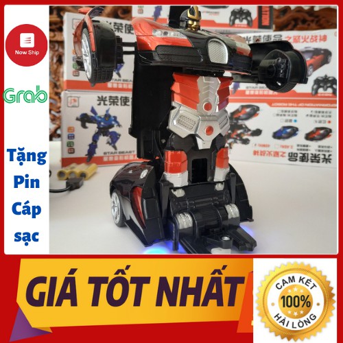 Xe Oto Điều Khiển Từ Xa Biến Hình Robot Có Ánh Sáng, Sử Dụng Pin Sạc