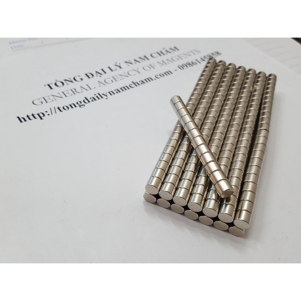 Nam châm viên 5x5mm, nam châm trắng đất hiếm kích thước 5*5mm lực hút mạnh