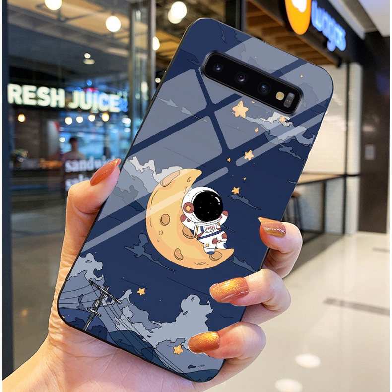 Ốp Lưng SAMSUNG GALAXY S10, S10 PLUS, S10 E, S10 5G, S10 LITE Ốp kính bóng cao cấp Phi Hành Gia