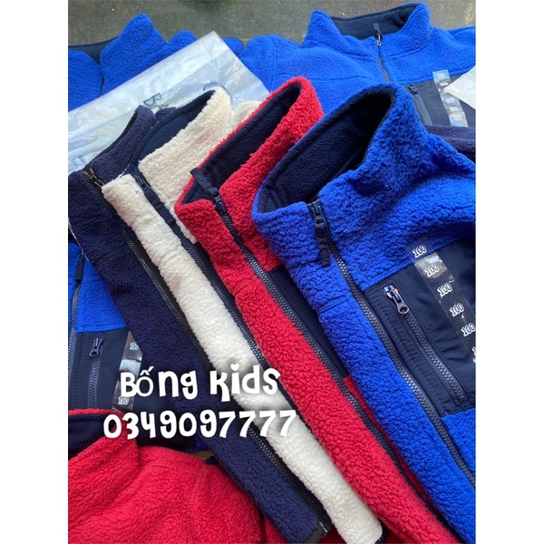 Áo Khoác Bé Trai &amp; Bé Gái Lông Cừu Túi Ngực UNI