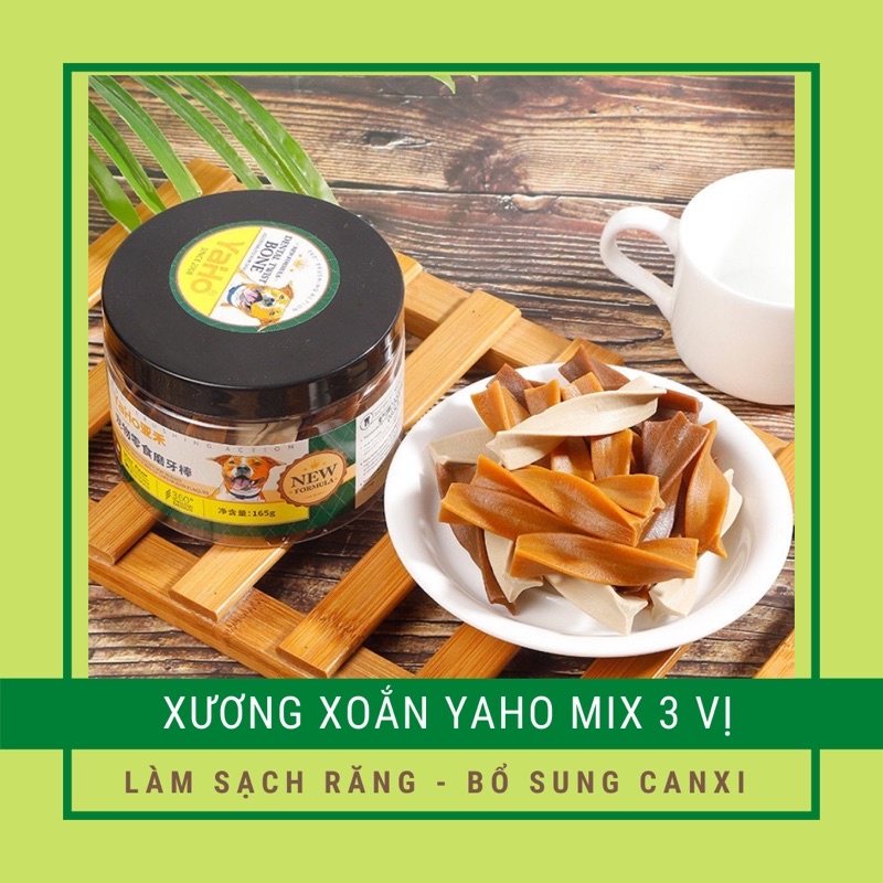 Xương Xoắn Gặm YAHO 360 Độ Cho Chó 165gr - Chắc Khoẻ Sạch Răng Bổ Sung Canxi Và Kích Thích Hệ Tiêu H
