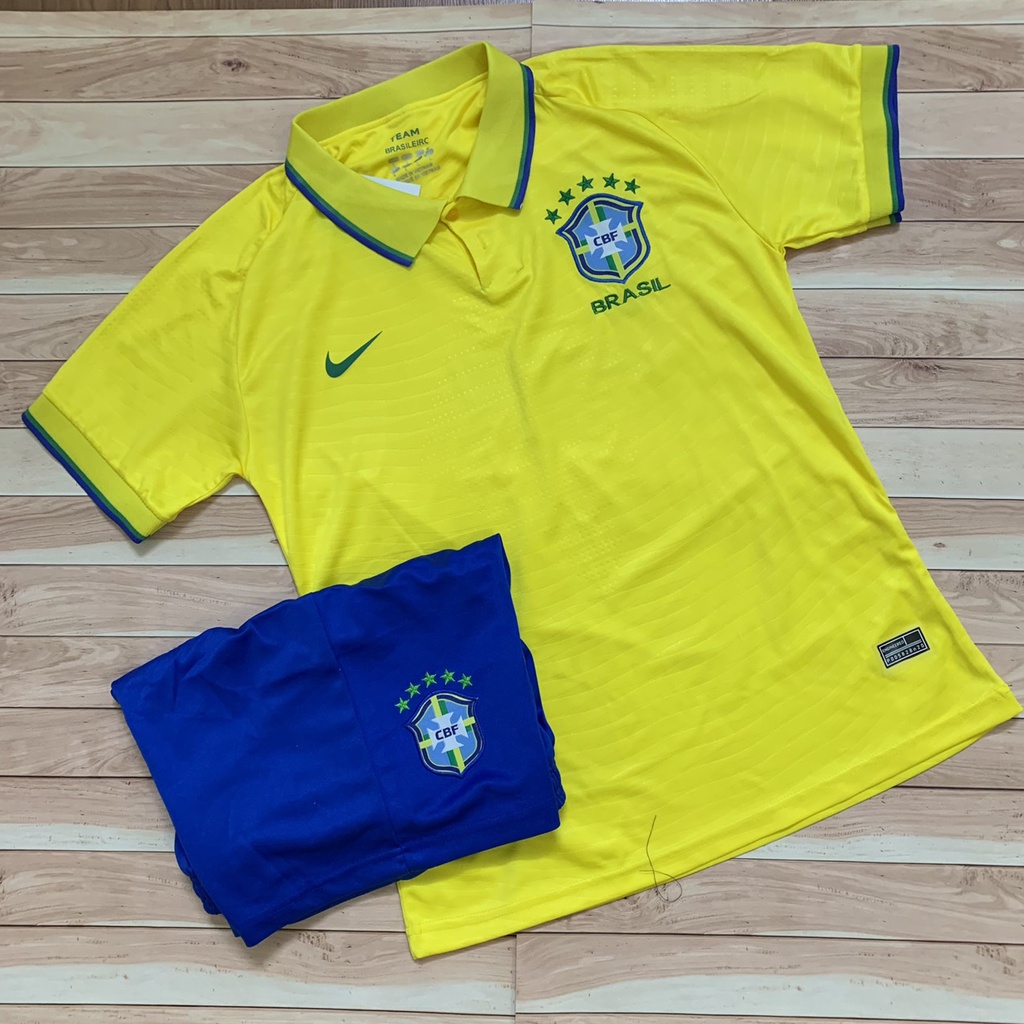 ÁO QUẦN BÓNG ĐÁ Đội tuyển Brasil-VẢI GAI THÁI MINJ CHUẨN MẪU THI ĐẤU