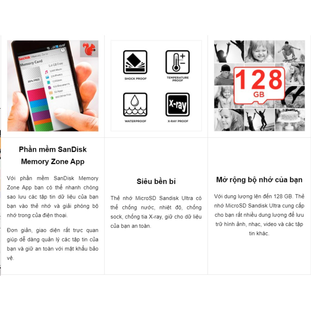 [Chính Hãng BH7 năm] Thẻ Nhớ MicroSD SanDisk Ultra 16/32/64/128GB 100MB/s Chính Hãng Có Tem Chính Hãng