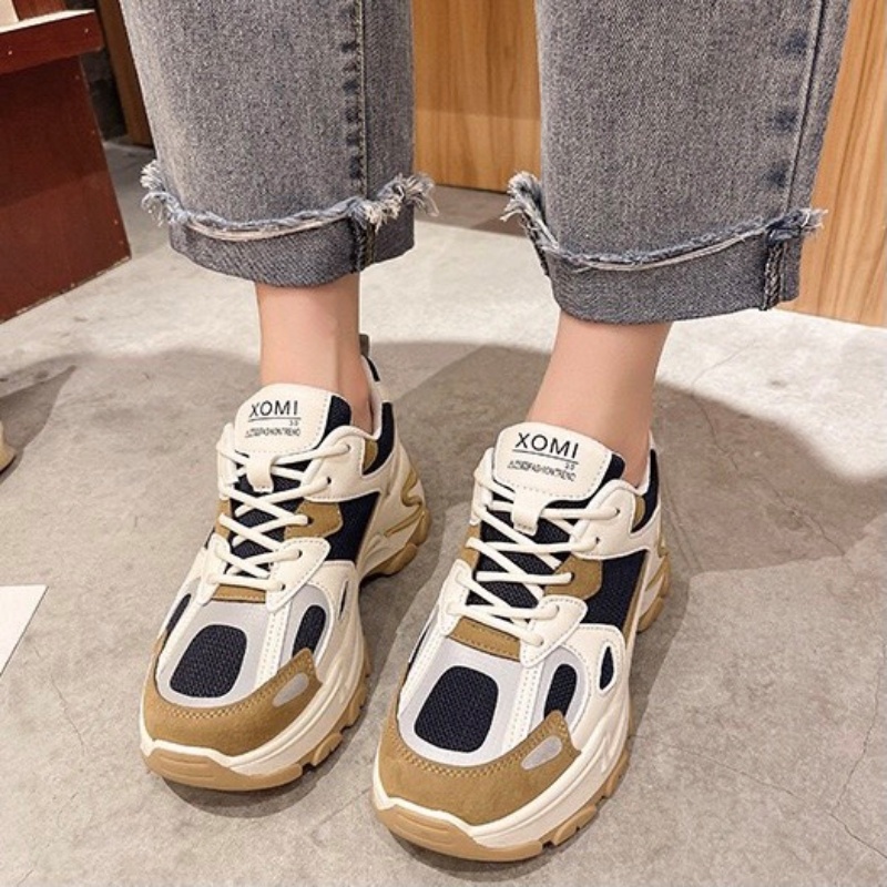 Giày MWC 0565 - Giày Thể Thao Nữ, Sneaker Đế Cao Phối Màu Thời Trang Cá Tính